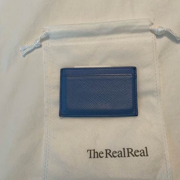 Smythson Flat Card Holder in Panama (blue), used in very good condition - Picture 3 of 8